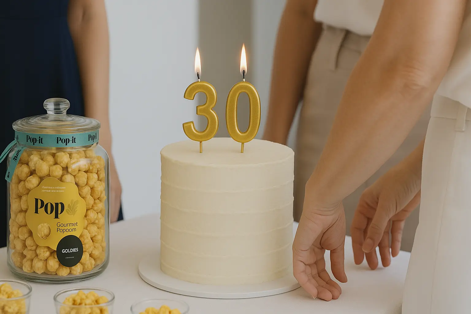 Celebración de 30 cumpleaños con palomitas